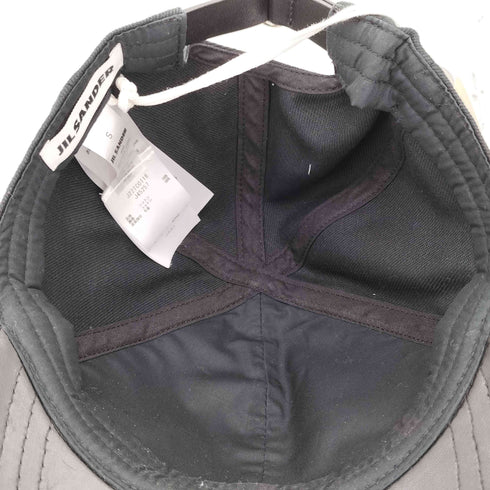 ジルサンダー JIL SANDER CAP 15 WL メタルロゴデザイン レザー切り替え 6パネル ベースボールキャップ メンズ  S